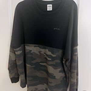 PINK Victoria's Secret Black and Camouflage women's Sweatshirt